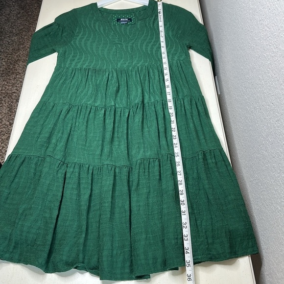 Anthropologie Maeve Amber Tiered Tunic Long Sleeve Dress in Evergreen Size XS - Picture 12 of 14